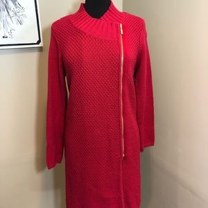 Chicos long texture Melia Renaissance Red Cardigan